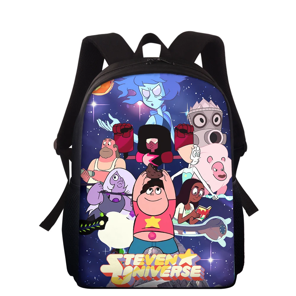 HaoYun Fashion 15-Inch Children's Backpack Steven Universe Pattern Kids School Bags Cartoon Anime Design Students Book Bags