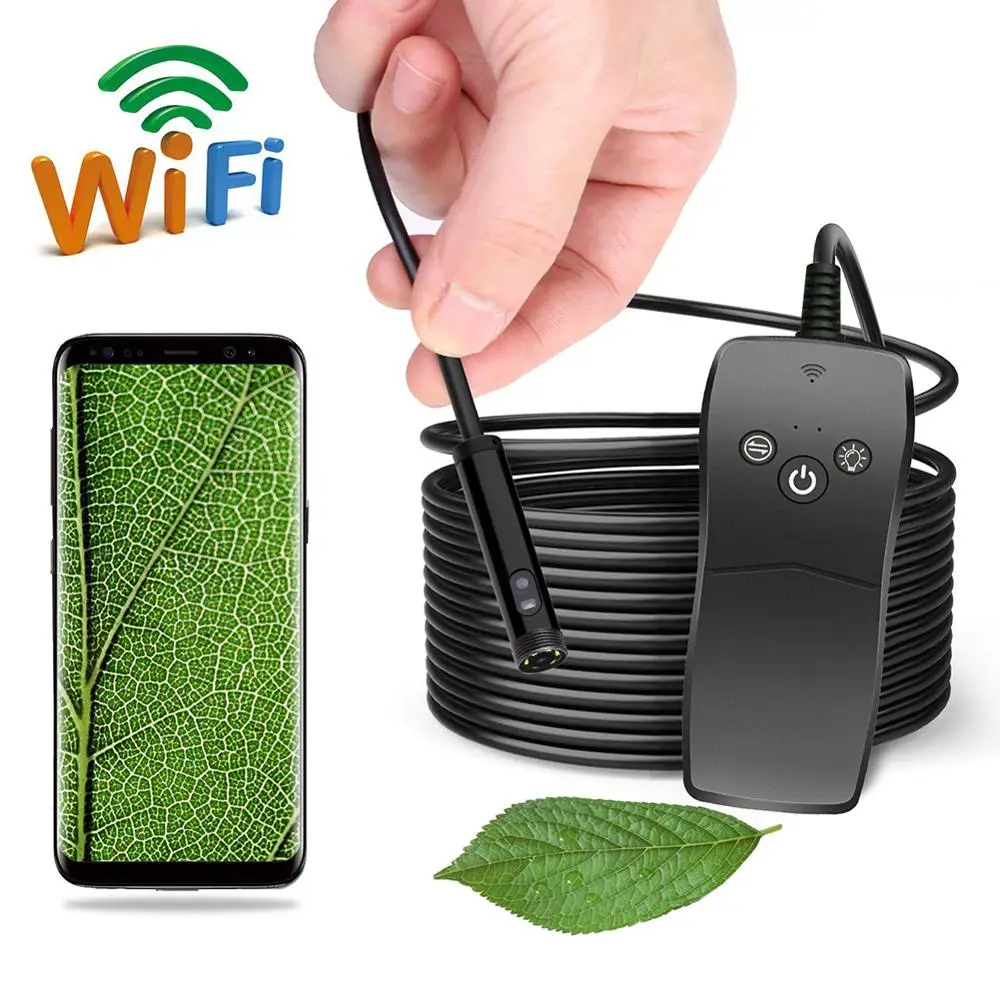 Эндоскоп с двойным объективом 8 мм HD Wi Fi Бороскоп камера IP67 водонепроницаемая для