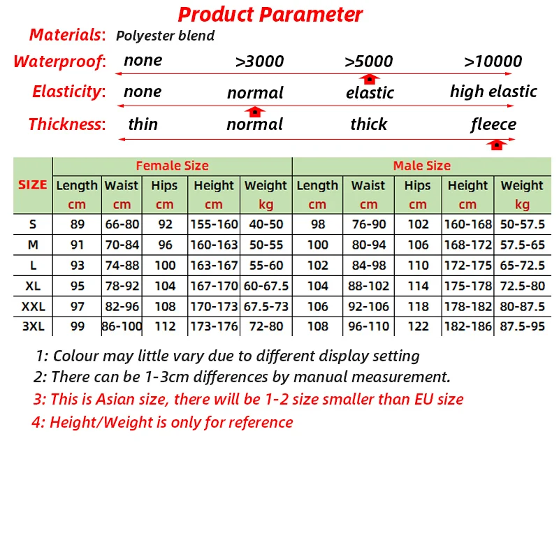 

Mens Womens Fleece Thermal Softshell Pants Outdoors Sports Hiking Walking Waterproof Winter Add Velvet To Keep Warm Trousers