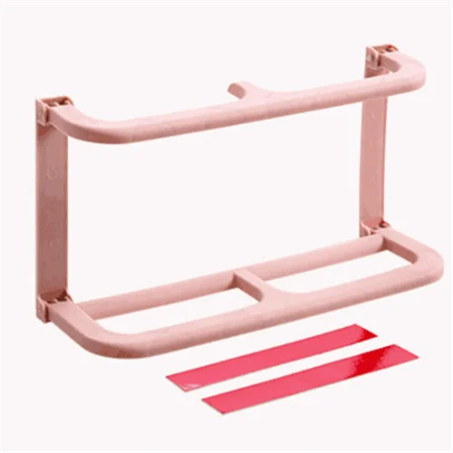 2 Layer Pink Складная стойка для обуви двухслойные тапочки стойка обувь Органайзер настенное крепление тапочки Подвесная Полка вешалка для хранения домашних - Цвет: 2 Layer Pink