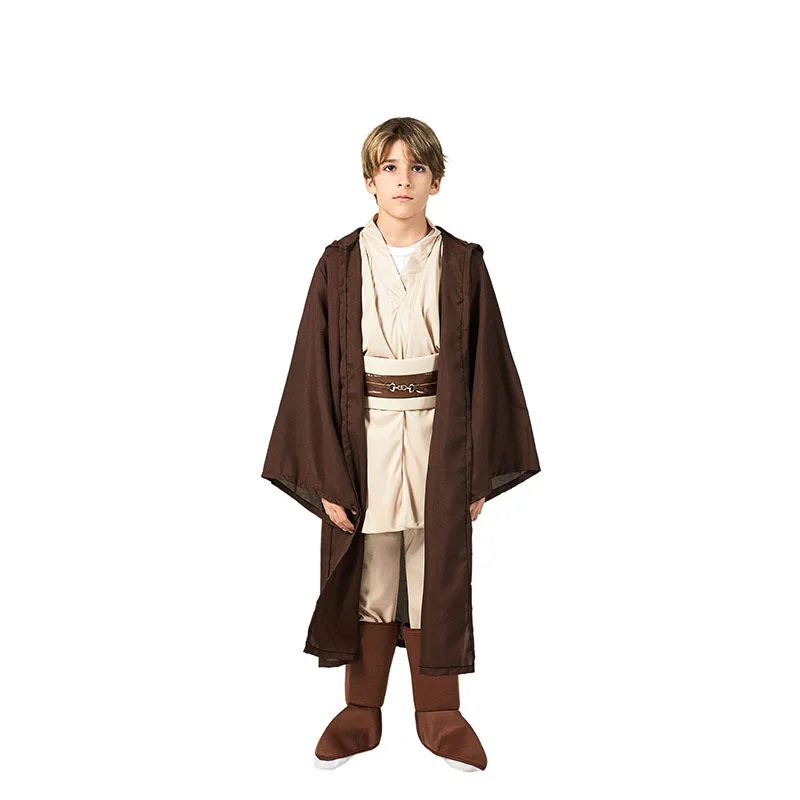 2020 Star Wars Cosplay Star Wars Obi Wan Kenobi Jedi Knight Cosplay Costume Outfit Suit Kids Children Uniform Halloween Carnival