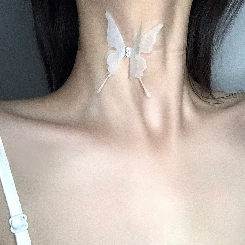 

South Korea set diamond gauze bow necklace sen department personality design sense fashion collarbone chain temperament web cele