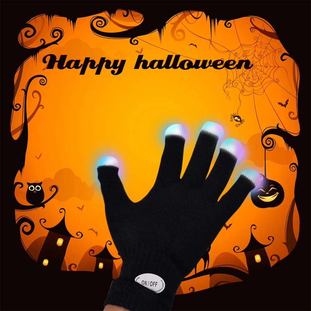 Перчатки для Хэллоуина светодиодный светящийся макияж вечерние реквизит
