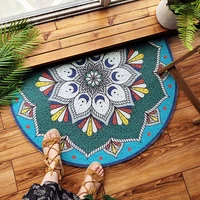 plants and flowers pvc stretch wire loop semi circular fluffy floor mat outdoor waterproof carpet entrance ant slip decor rug