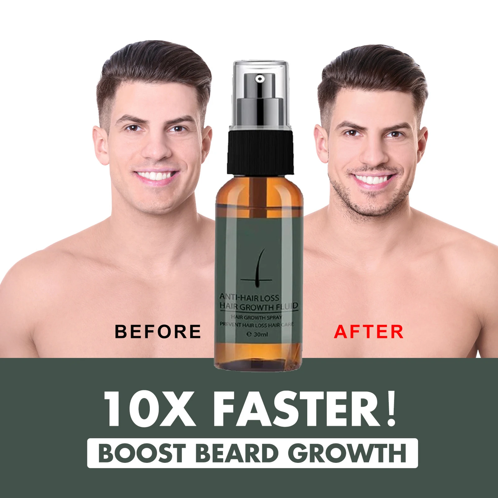 

Natural Men Beard Growth Essence Spray 1 Bottle Hair Loss Treatment Conditioner Groomed Fast Beard Growth Enhancer Maintenance