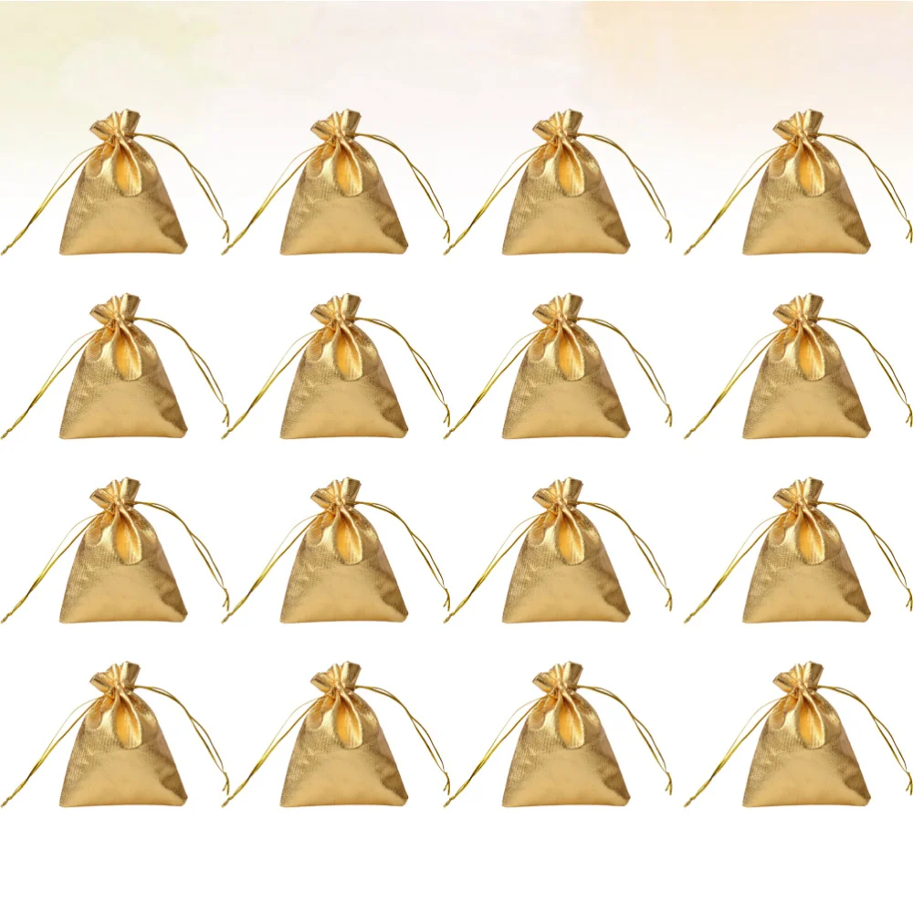

100pcs 9x12cm Jewelry Storage Bag Wedding Gift Pouch Jewelry Holder Bundle Bag (Golden)