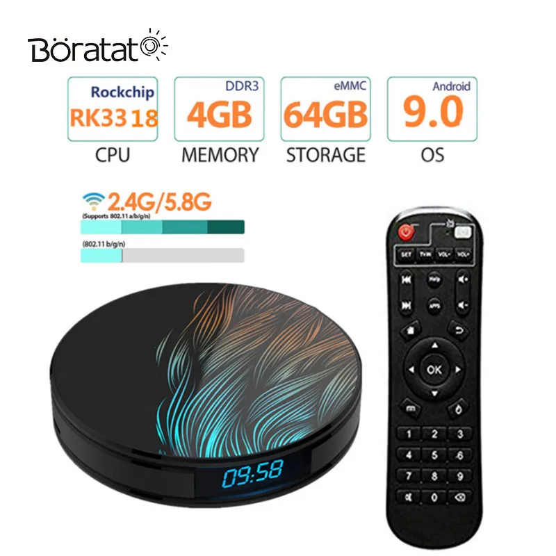 ТВ-приставка RK3318 смарт-плеер Android 9 0 HK1MAX HD Flash Wi-Fi BT 4 Гб ОЗУ 32 ГБ | Электроника