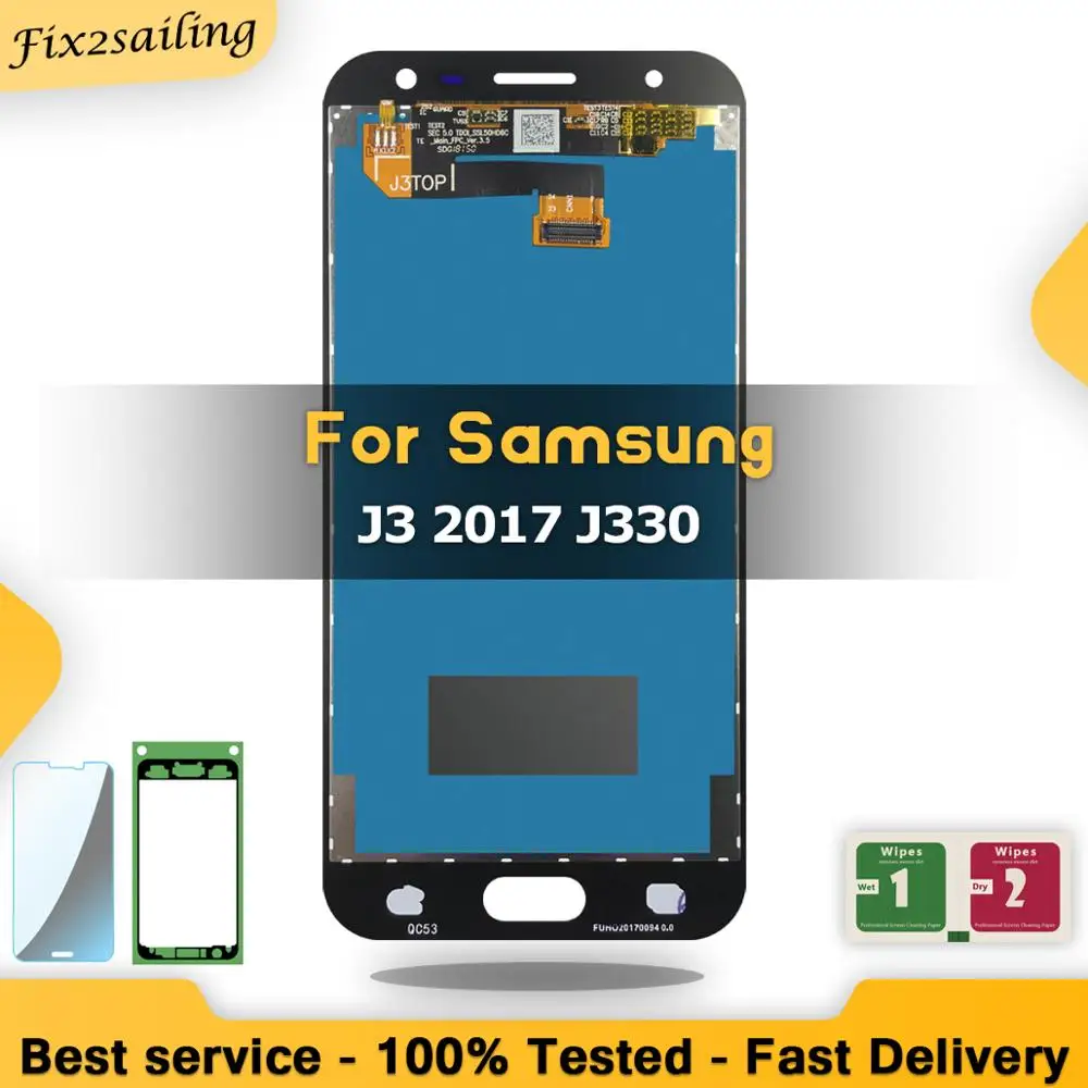 ЖК дисплей с дигитайзером в сборе для Samsung Galaxy J3 2017 J330 J330f 100% Amoled сменный