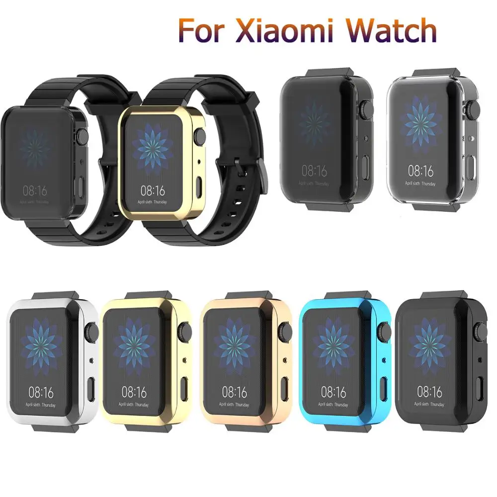 

Прозрачный тонкий Чехол с покрытием для часов Xiaomi, Модный чехол с покрытием из ТПУ для спортивных часов, полноразмерный ударопрочный защитн...