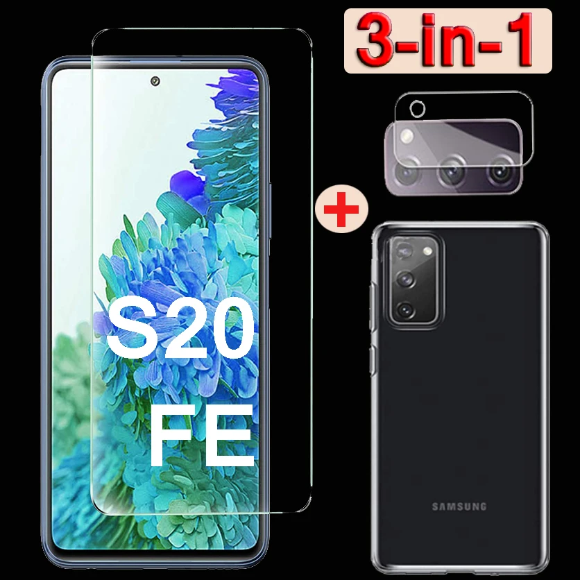 Закаленное стекло 3 в 1 для Samsung Galaxy S20 FE защита экрана и объектив камеры стеклянная