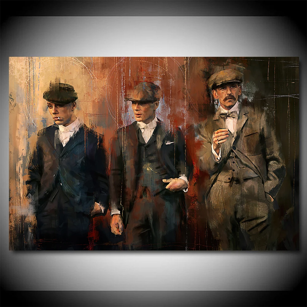 

Peaky Blinders Poster and Prints TV series Oil Canvas Painting Decor Wall Portrait of Tommy Shelby Art Pictures Home Decor