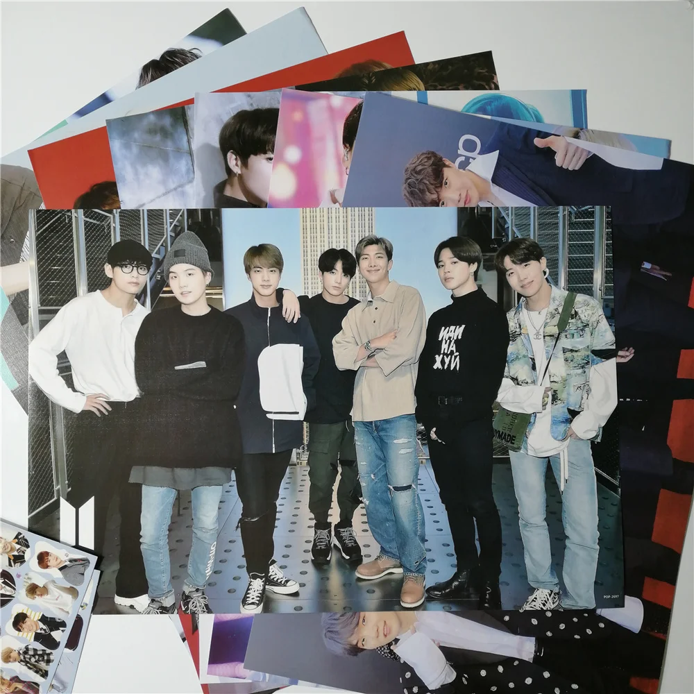 8 *(42x29 см) Новые Настенные стикеры Bangtan Плакаты для мальчиков Подарочные постеры