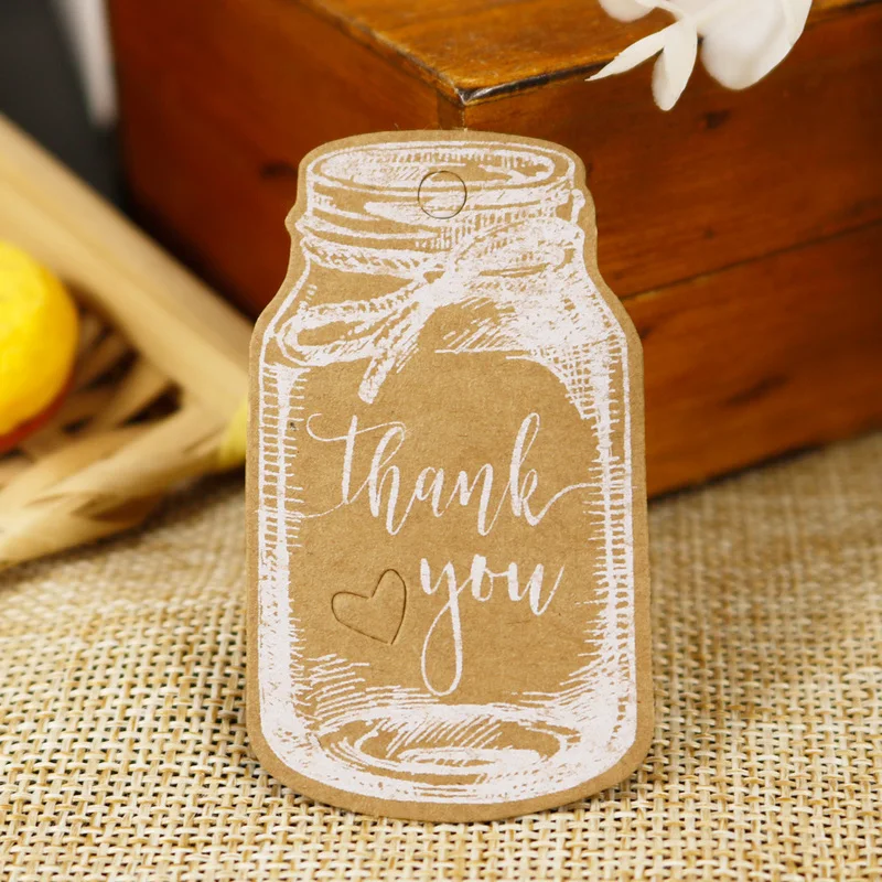 50 шт. в форме бутылки DIY крафт бумага бирка Подарочная этикетка карты спасибо