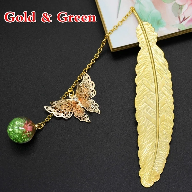 Ретро Закладка для книги из перьев бабочки творческий металл закладки