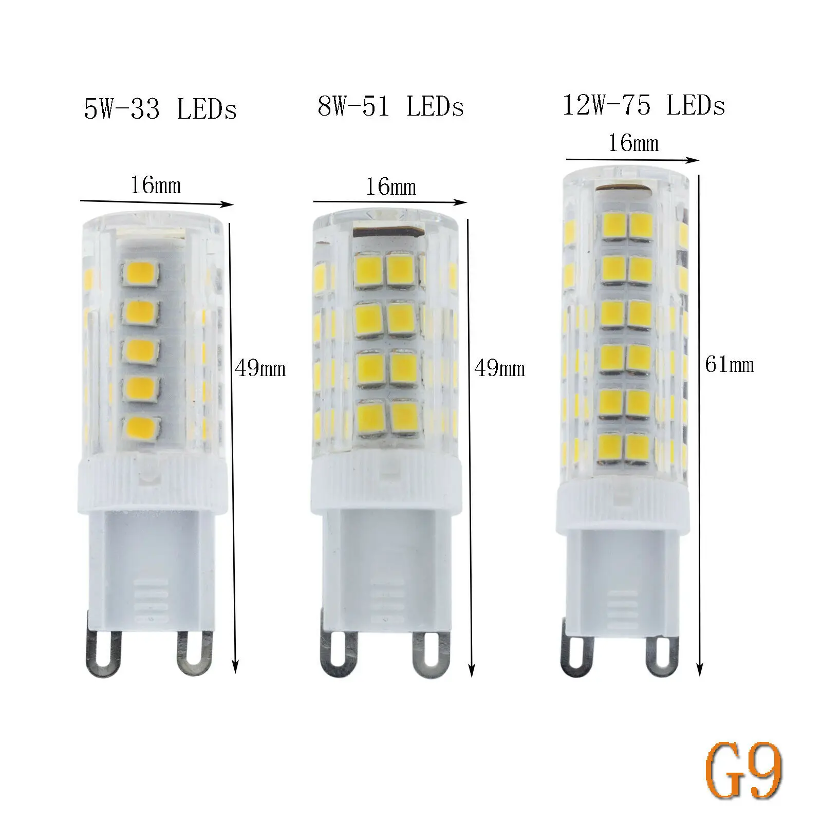 10PCS Led Лампочка G4 G9 E14 5w 8w 12w Ac Cob 45w 220v Холодная лампа Галогенная люстра Kaguyahime