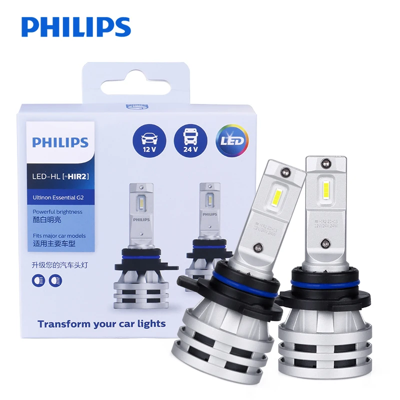 9012 Светодиодов Philips HIR2 Ultinon Essential G2 LED 6500K Автомобильные фары светодиодные