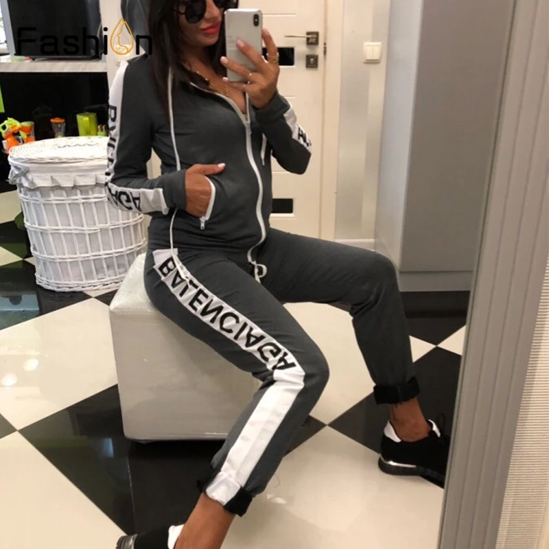 Женский комплект из двух предметов Осенний толстовки с длинным рукавом + длинные