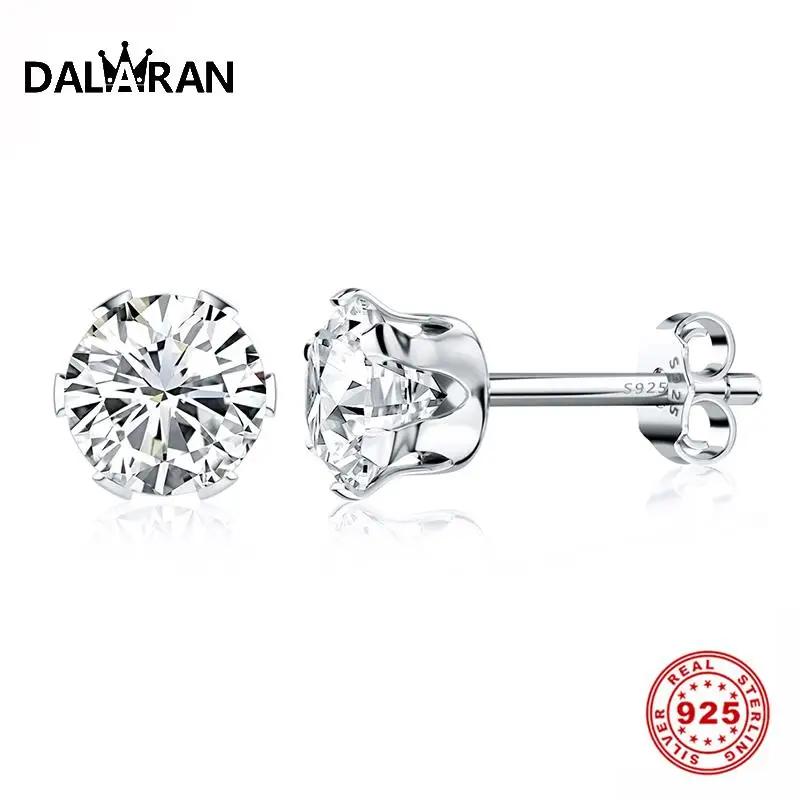 Женские серьги гвоздики из серебра 925 пробы с кристаллами|Серьги-гвоздики| |