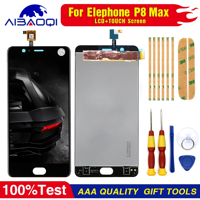Сенсорный экран ЖК-дисплей Дисплей ЖК-дисплей Экран для Elephone P8max p8 max Запчасти для авто+ инструмент для демонтажа+ 3 М клей