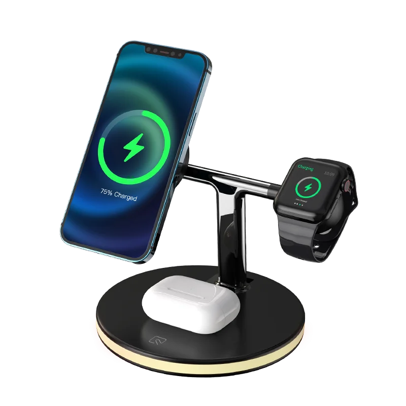 

3 in 1 Magnetic Wireless Charger Stand Fast Charging Station for iPhone 12 pro Max 11 XS XR 8 Apple Watch 123456SE Airpods pro