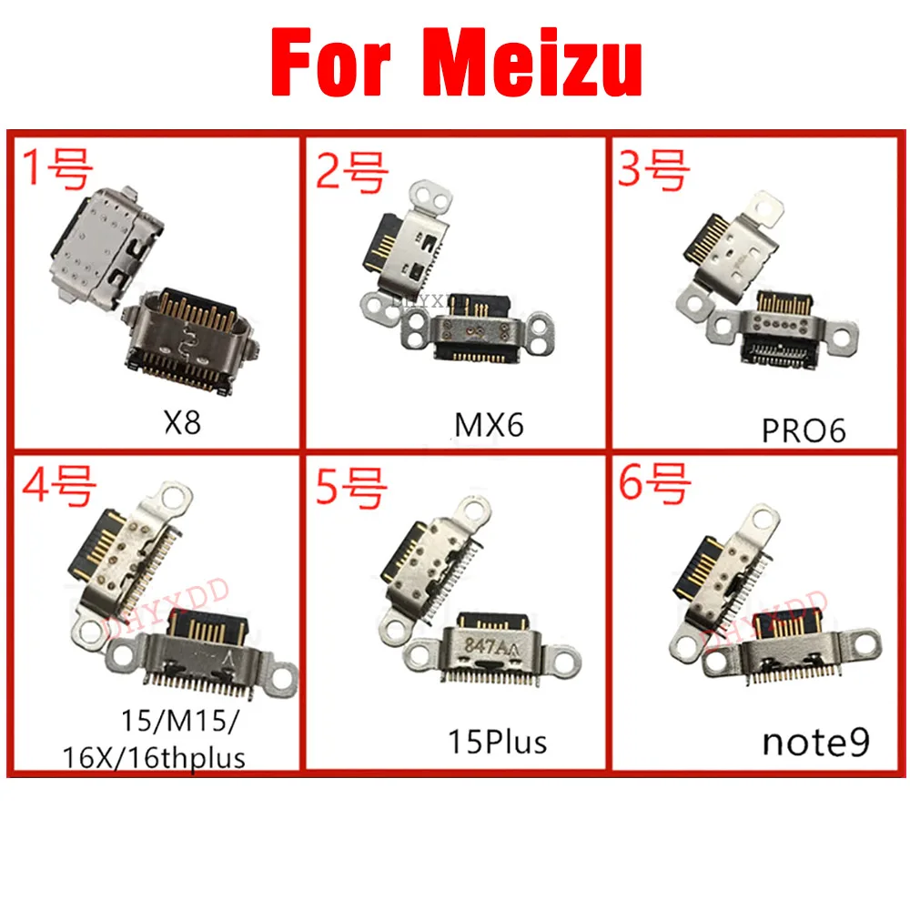 2pcs Type C For Meizu 15 /15 Lite /16th Plus / M15 Note 9 X8 PRO 6 MX6 Micro USB Jack Socket Connector Charging Port Repair |