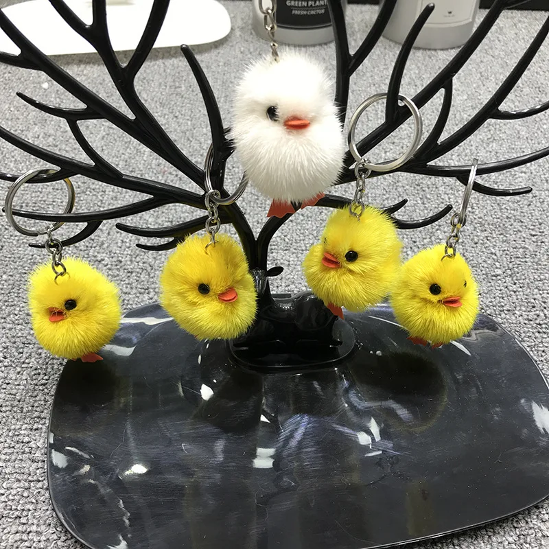 Натуральная супер милая вода норки мини мех маленькая Желтая утка сумка с