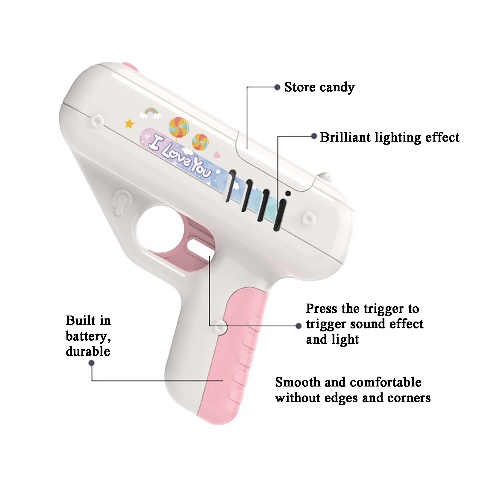 

Novel Candy Gun Toys Surprise Lollipop Same Creative Toy Boy Friend Children Friend Juguete 2021 Practical Jokes