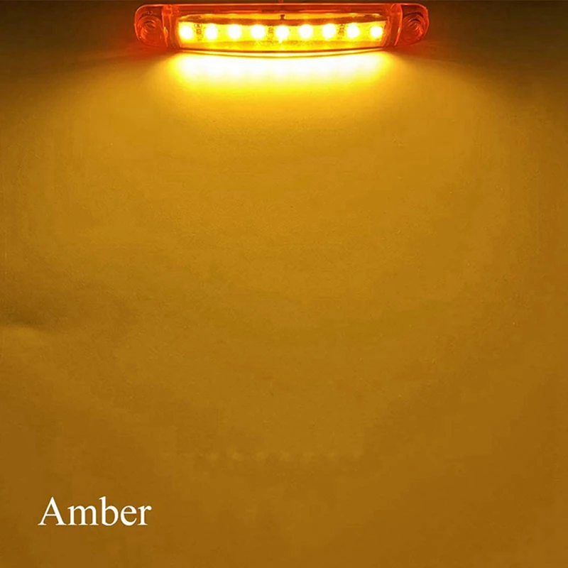 

20Pcs 12V Side Marker Lights, 9 LED Waterproof Turn Signal Side Marker Tail LED Light Kit for Truck Bus RV (Amber&Red)