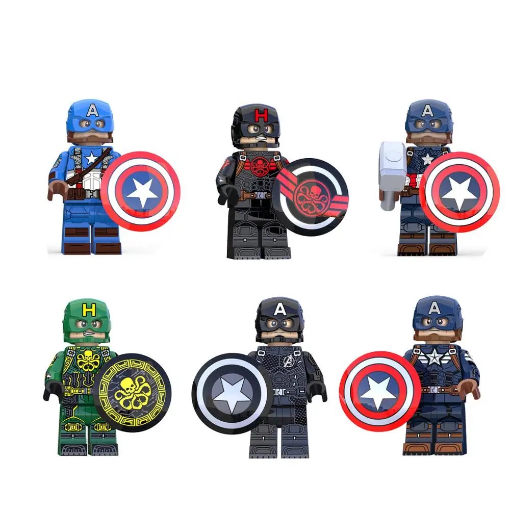 LEGOings Капитан Америка фигурка супергероя Марвел Гидра Мстители endgame Строительные