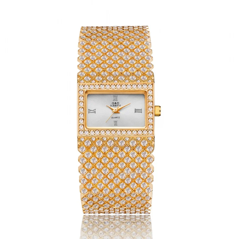 New Ladies Fashion Casual Bracelet Watch Japanese Movement Quartz Watch Diamond-Studded Stainless Steel Women's Watch Gift W enlarge