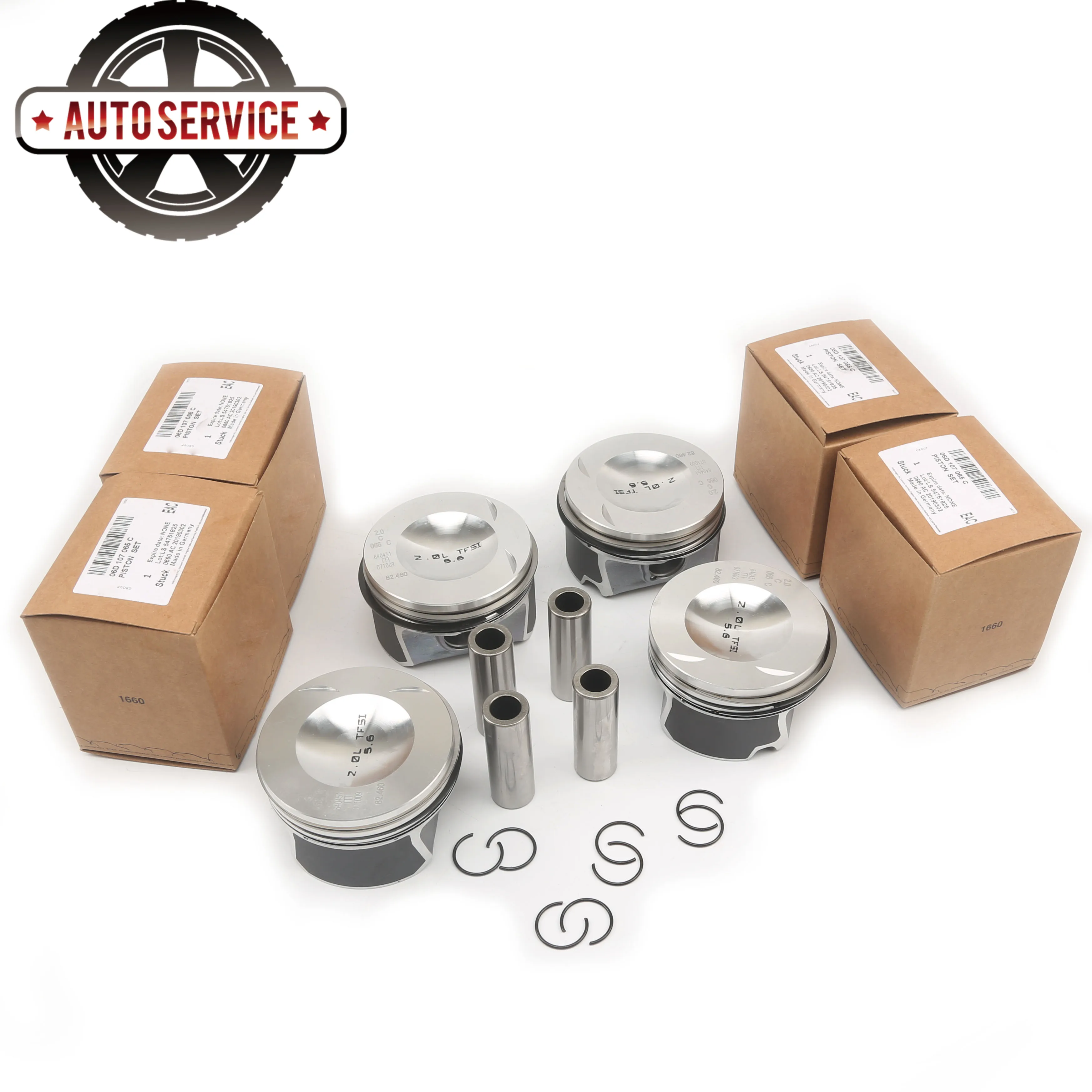 

06D 107 066 AB 82.5mm STD Engine Piston Assembly For VW Golf GTI Jetta Passat Audi A4 A6 Skoda Octavia 2.0 RS Seat 2.0T Pin 20mm