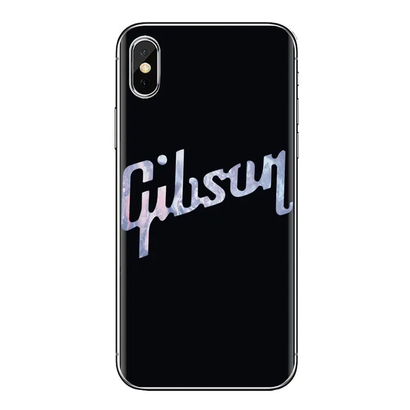 For Samsung Galaxy S3 S4 S5 Mini S6 S7 Edge S8 S9 S10 Plus Note 3 4 5 8 9 Transparent TPU Skin Case Gibson Guitar Music Acoustic |