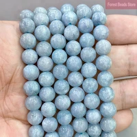 blue chalcedony natural jasper jade stone round beads for jewelry making 15strand 6 8 10 12mm diy bracelet necklace ear studs