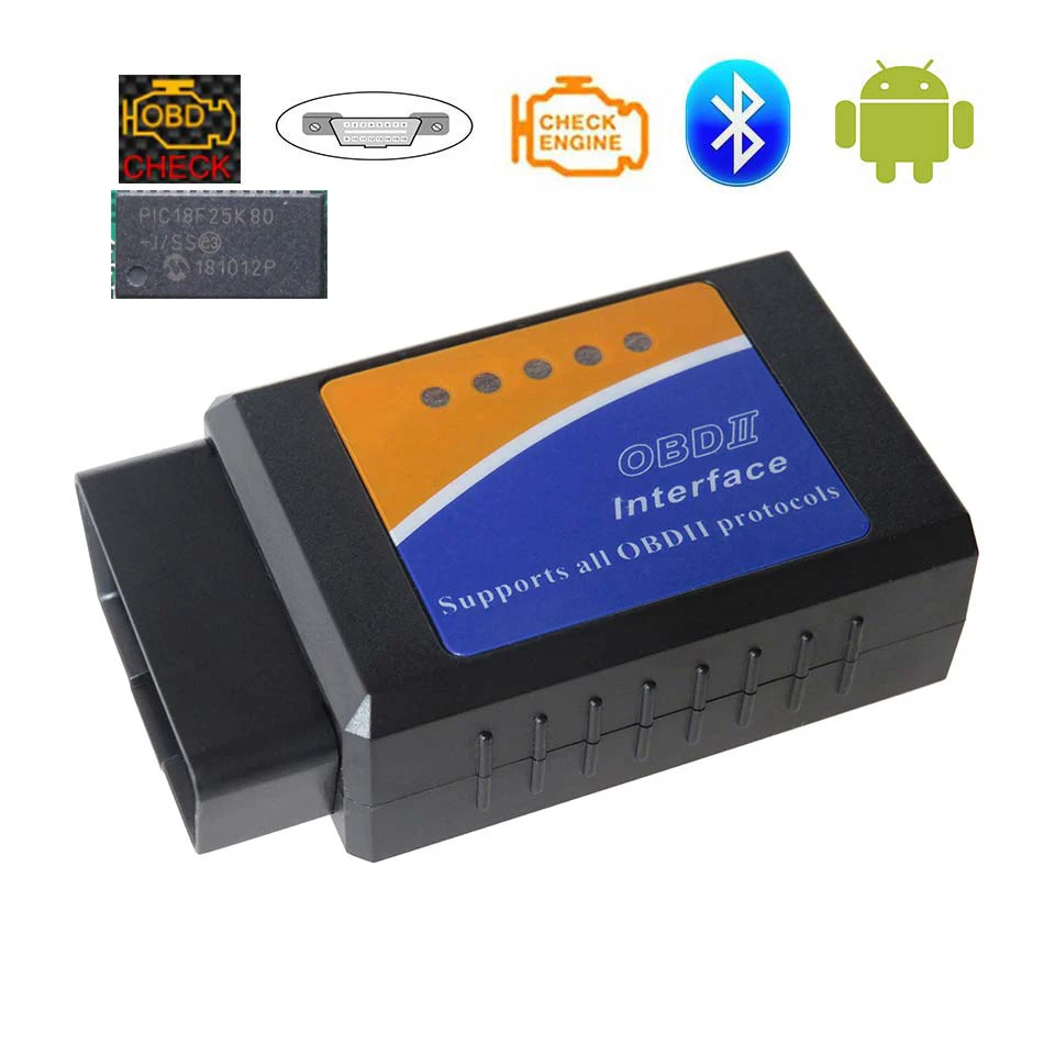 ELM327 Bluetooth V1.5 OBD2 автомобильный диагностический сканер для Android ELM 327 v 1 5 OBD 2