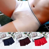 7 colorslarge size mens underwear solid color cotton sexy four corner summer mid waist breathable boxer briefs white boxer