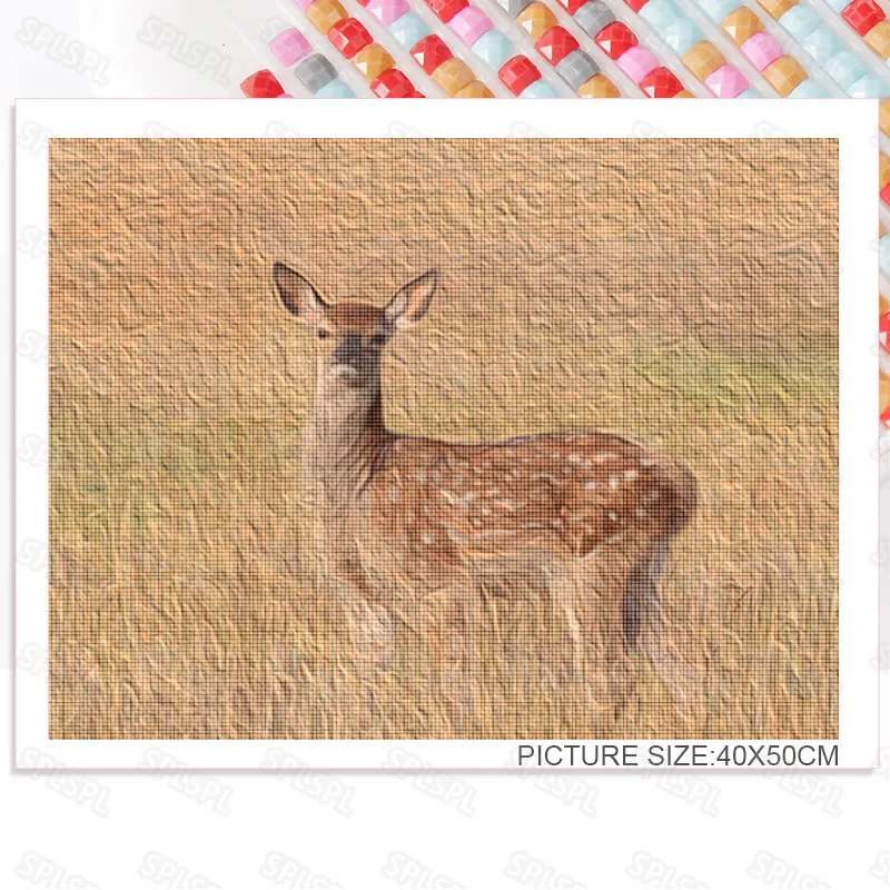 

Diy Diamond Painting Modern Wild Protected Animals Deer Red Deer White-Lipped Deer Black Moose Niche Personality Paintings