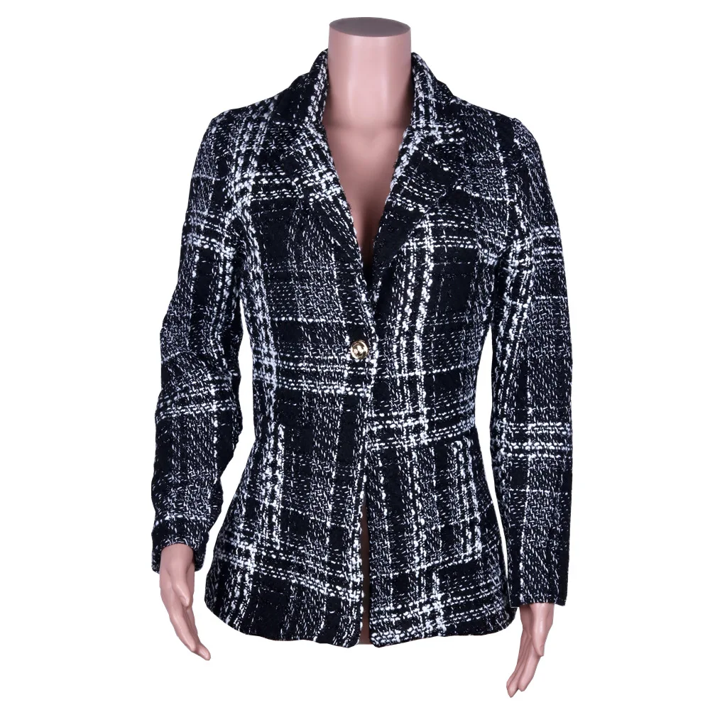 

Plaid Coat Women Jackets Cardigan KALENMOS Autumn Winter Loose Ladies Long Sleeve Streetwear Jacket Sexy Harajuku Korean Sexy