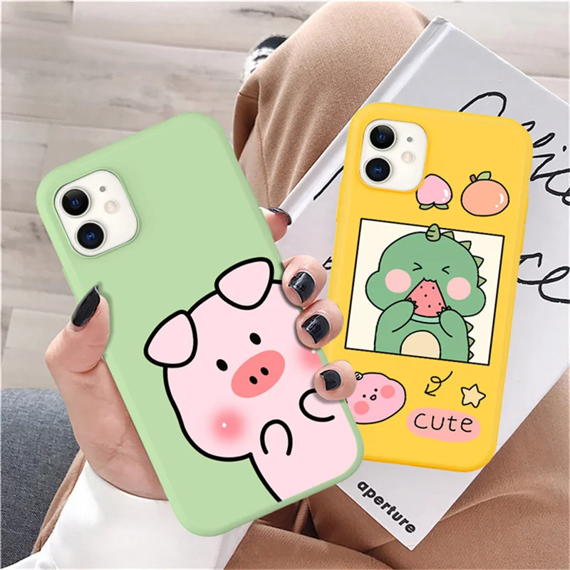 

For iPhone X Case Simplicity Cartoon Phone Case For iPhone XR XS Max Cute Animal Painted Silicone Soft TPU Colorful Protection
