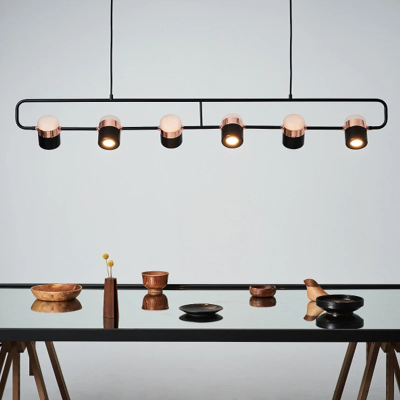 Постмодерн светодиодные подвесные светильники покрытые розовым золотом кованого железа скандинавские простые подвесные лампы столовая спальня подвесной светильник