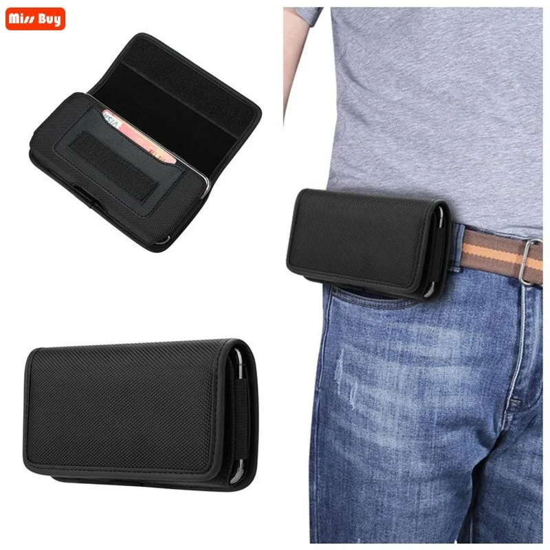Universal Oxford Cloth with Card Phone Bag for Samsung galaxy A12 A22 A32 A42 A52 A72 A82 5G A02S A03S Waist Belt Case Holster
