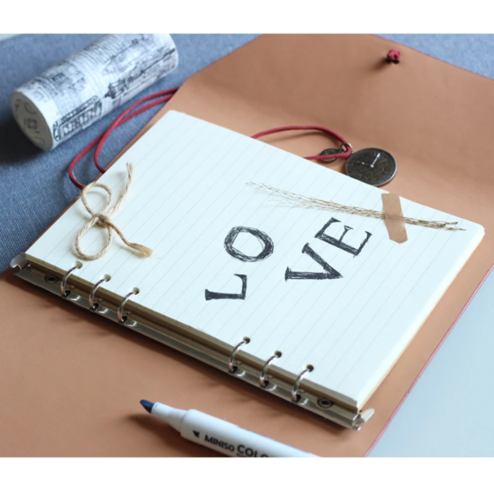 Записная книжка A6 свободные Ретро повязки карманные часы Креативный ручной