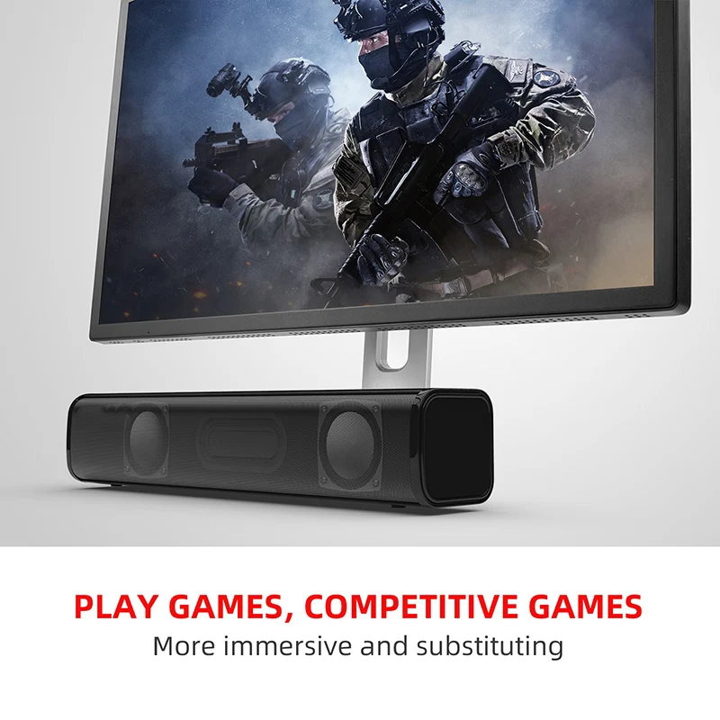 Новый горячий Мини Саундбар длинная полоса сабвуфер динамик для ПК ТВ Настольный