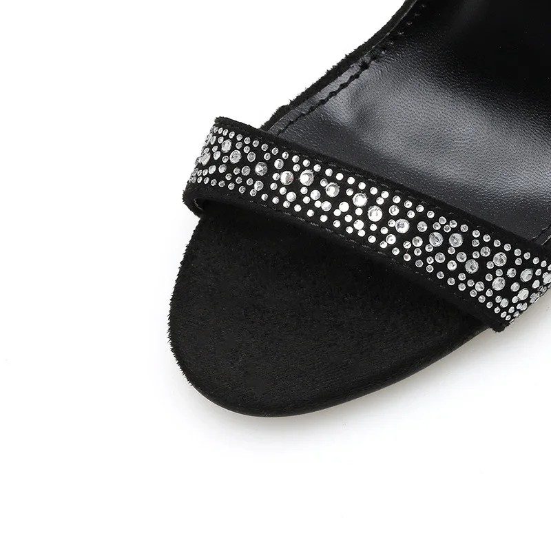 

shoes thin-heeled open-toed rhinestone sandals Sexy banquet high-heeled women's