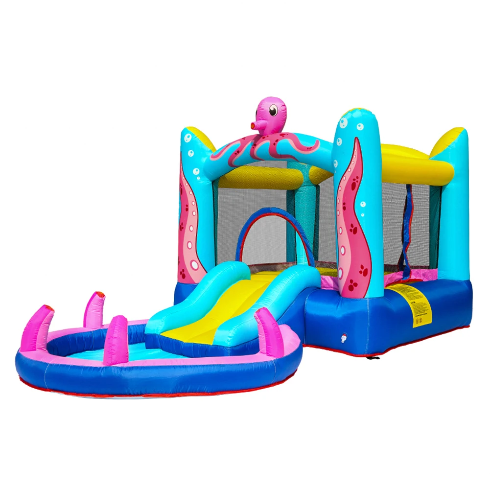 

Kids House Inflatable Bouncer Toys Slide Castle Outdoor Indoor Jumping Trampoline Bed With Durable Oxford Cloth Air Blower Toy