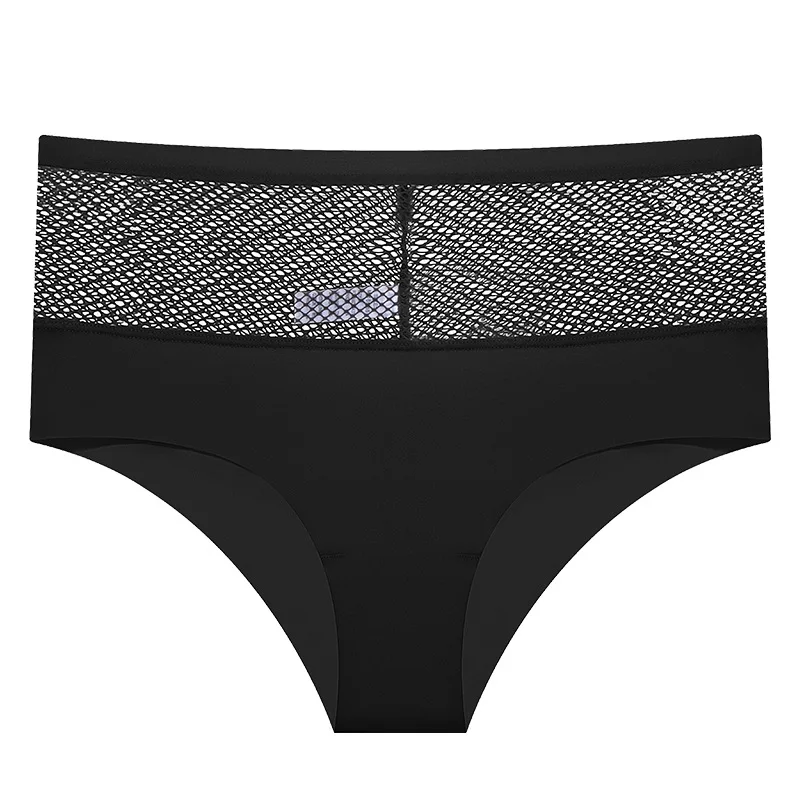 

New arrival hollow fishing net underwear sexy ice silk panties big plus size S M L XL fat women's briefs