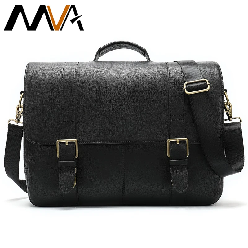 

Портфель MVA мужской для ноутбука 14 дюймов, деловая сумка для документов, Офисная сумка А4, кожаная сумка на плечо, 8580