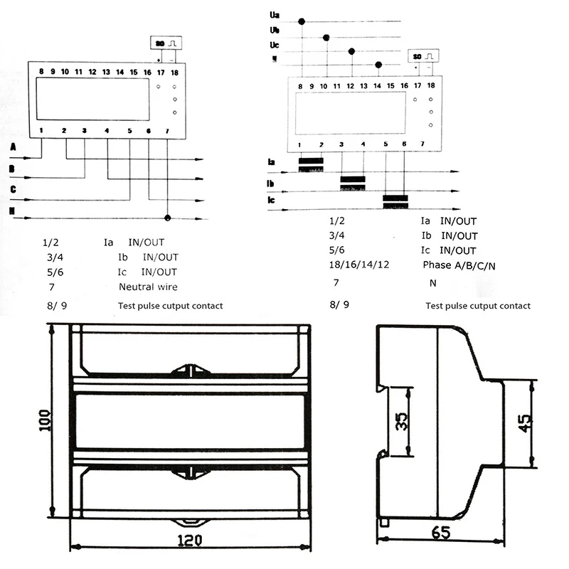 Новый точный ЖК-дисплей 1 шт. 3-фазный 4-проводной счетчик кВт/ч соответствует