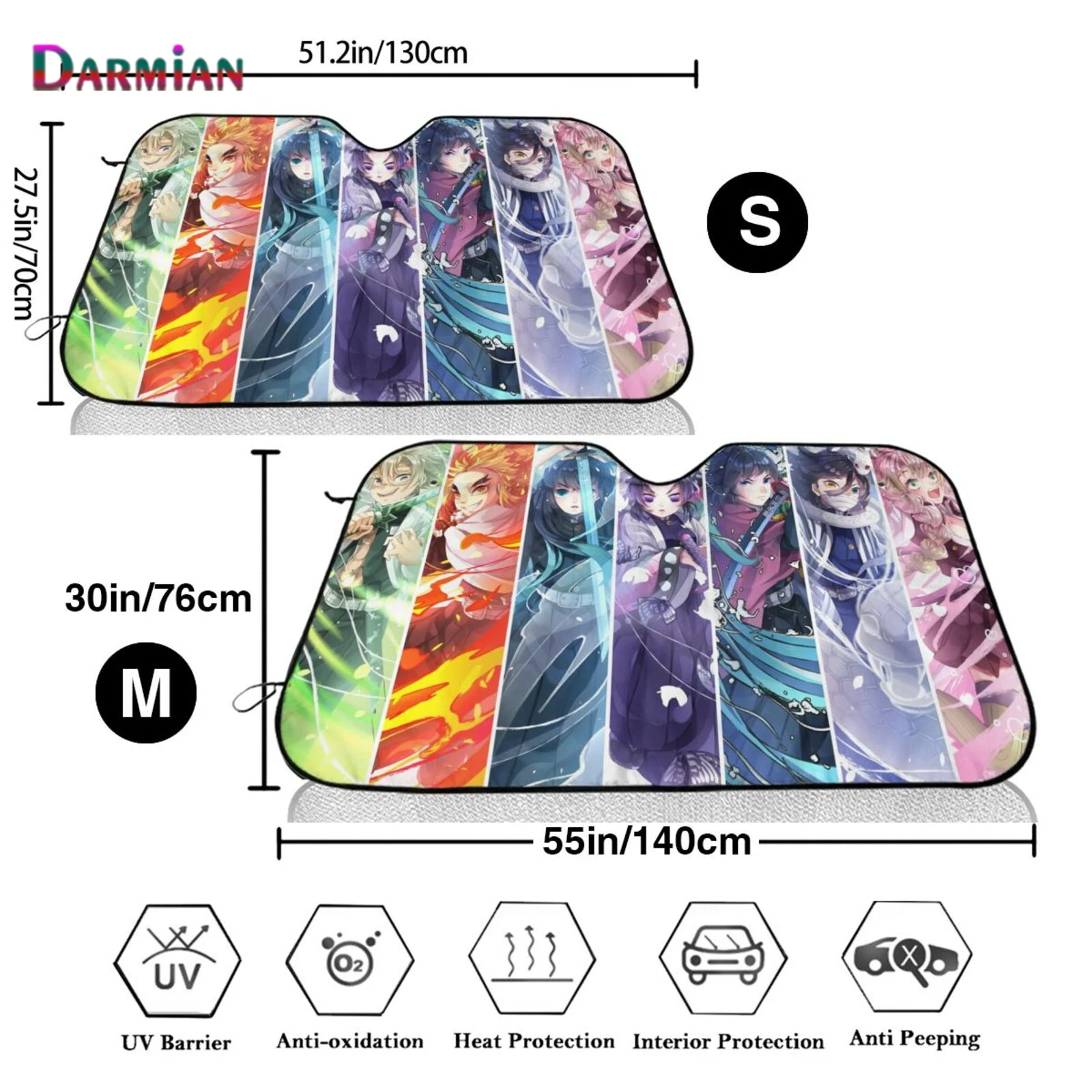 Солнцезащитный козырек для мужчин складной аниме тент лобового стекла с принтом