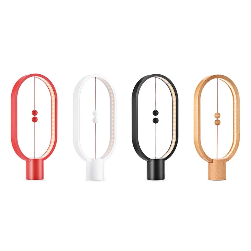 

USB 48 LED Table Lamp Balance Magnetic Ellipse Eye-Care Creative Bedside Night Light Decorative lights For Bedroom Cafe