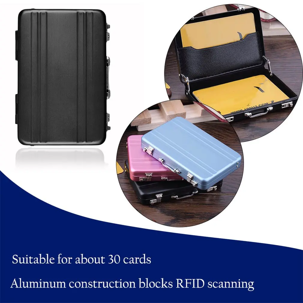 

Multifunction Business Card Credit Card Holder Men High Capacity Automatic Aluminium Alloy Card Box Mini Wallet Slim Coin Purse